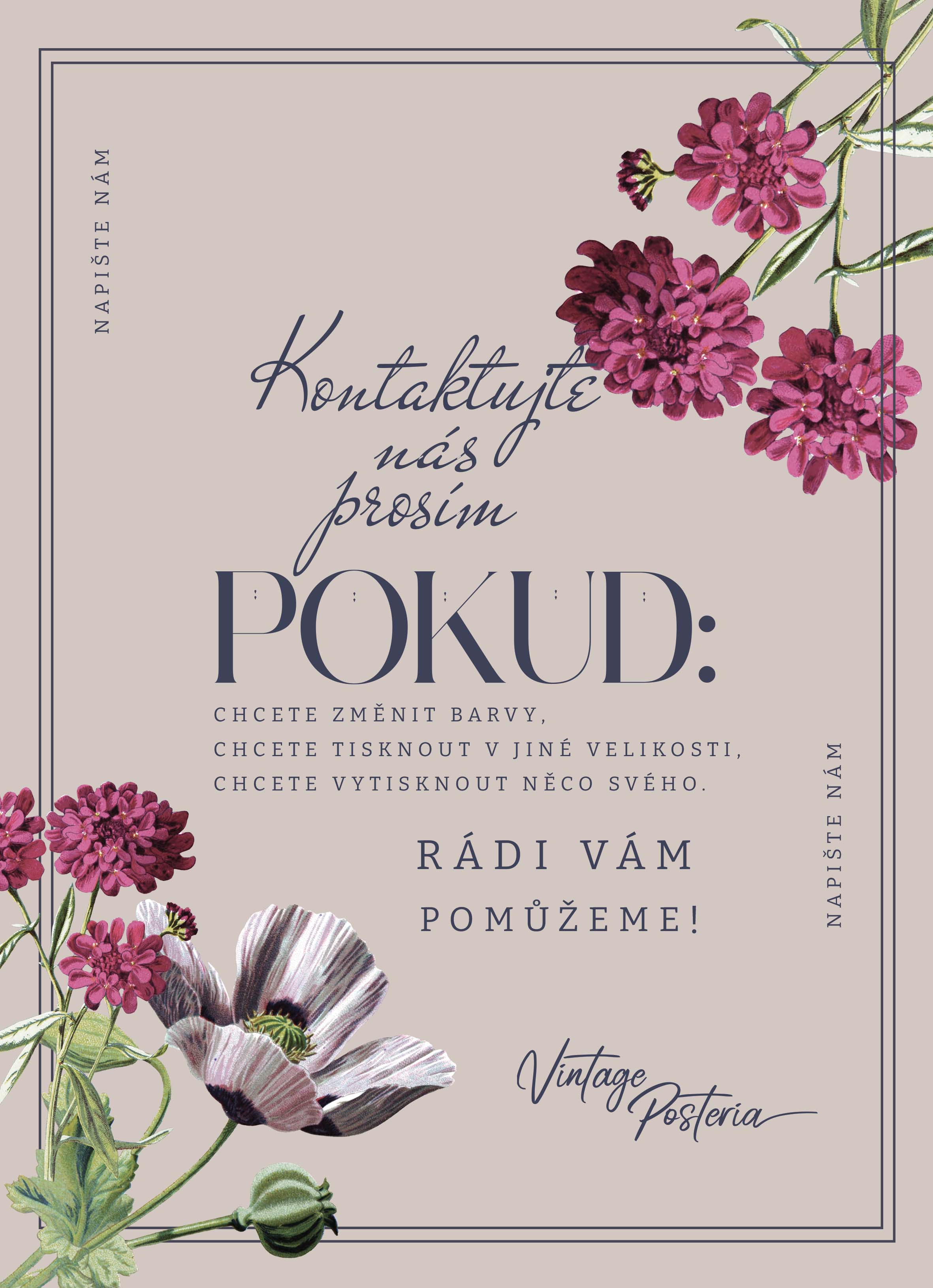 Retro plakát Květinový tisk Adolphe Millot