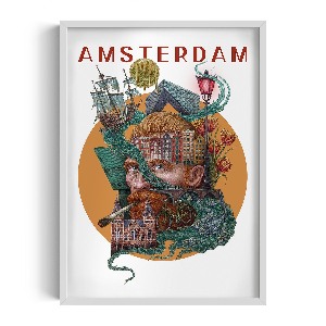 Obraz v rámu Amsterdam
