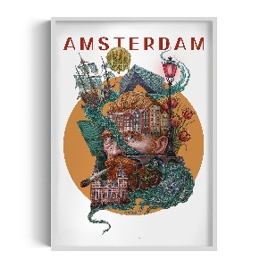 Obraz v rámu Amsterdam