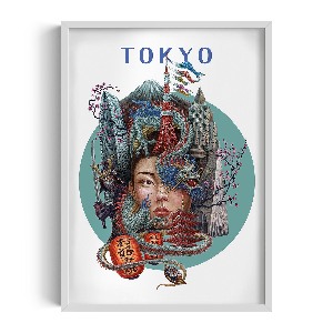 Obraz v rámu Tokio