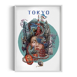 Obraz v rámu Tokio