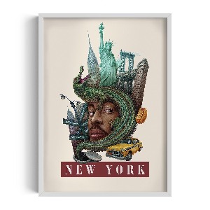 Obraz v rámu New York Vintage