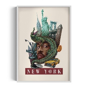 Obraz v rámu New York Vintage