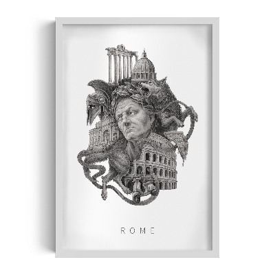 Obraz v rámu Řím Černá a bílá