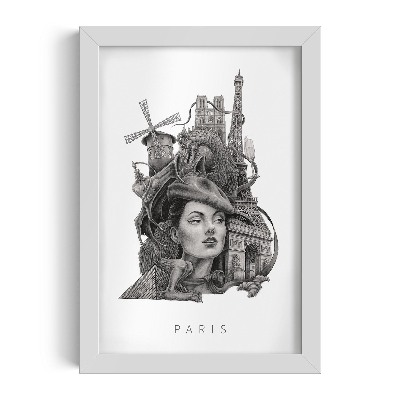 Obraz v rámu Paříž Černá a bílá