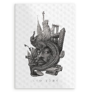 Obraz bez rámu New York Černá a bílá