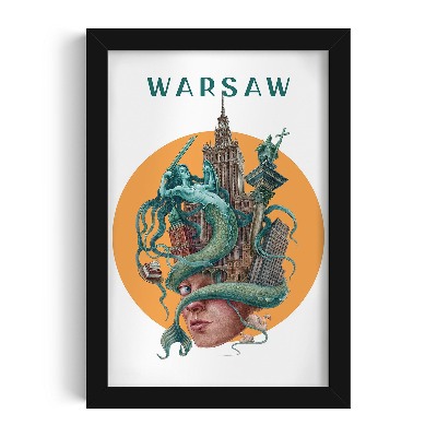 Obraz v černém rámu Varšava