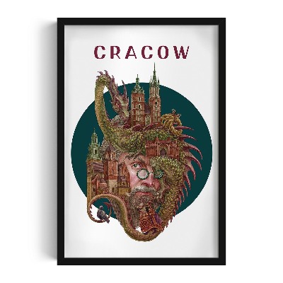 Obraz v černém rámu Krakov