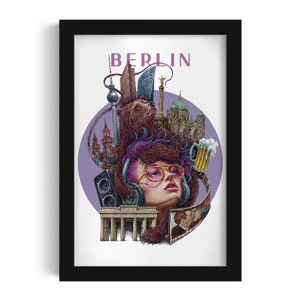 Obraz v černém rámu Berlín