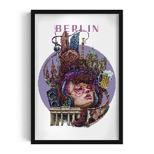 Obraz v černém rámu Berlín