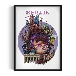 Obraz v černém rámu Berlín