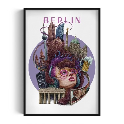 Obraz v černém rámu Berlín