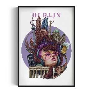 Obraz v černém rámu Berlín