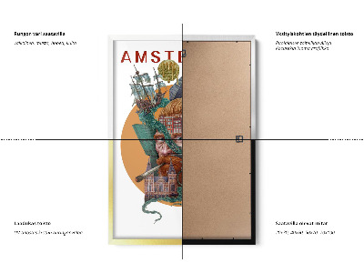 Obraz v černém rámu Amsterdam