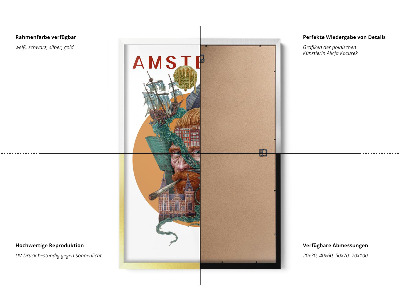 Obraz v černém rámu Amsterdam
