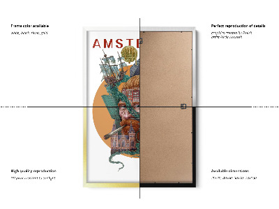 Obraz v černém rámu Amsterdam