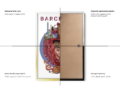 Obraz v černém rámu Barcelona