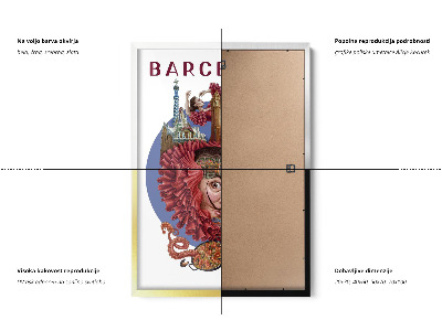 Obraz v černém rámu Barcelona