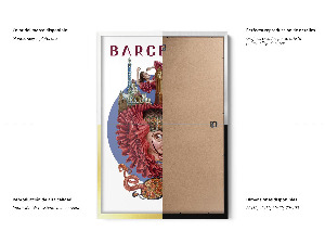 Obraz v černém rámu Barcelona