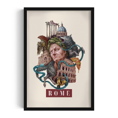 Obraz v černém rámu Římský ročník