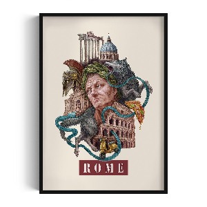 Obraz v černém rámu Římský ročník