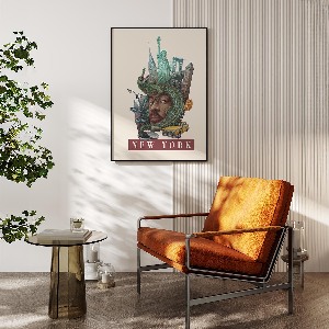 Obraz v černém rámu New York Vintage