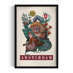 Obraz v černém rámu Amsterdamský ročník