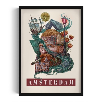 Obraz v černém rámu Amsterdamský ročník