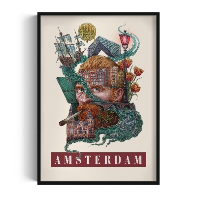Obraz v černém rámu Amsterdamský ročník
