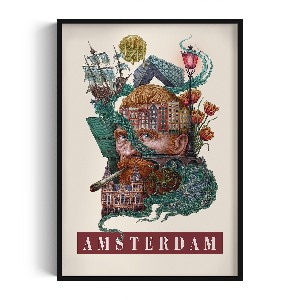 Obraz v černém rámu Amsterdamský ročník