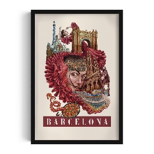 Obraz v černém rámu Barcelonský ročník