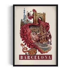 Obraz v černém rámu Barcelonský ročník