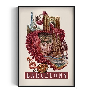 Obraz v černém rámu Barcelonský ročník