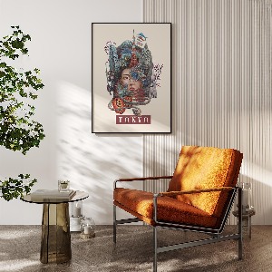Obraz v černém rámu Tokyo Vintage