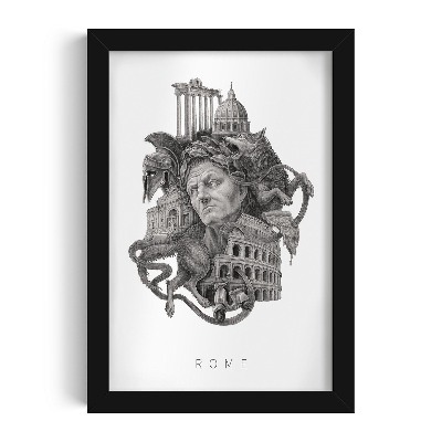 Obraz v černém rámu Řím Černá a bílá