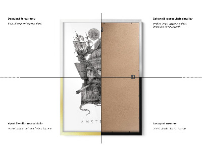 Obraz v černém rámu Amsterdam Černá a bílá