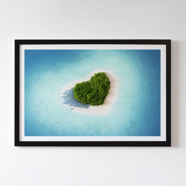 Obraz ze stabilizovaneho mechu Ostrov ve tvaru srdce
