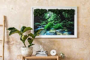 Mechový obraz Řeka uprostřed lesa
