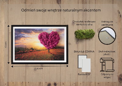 Mechový obraz Strom ve tvaru srdce