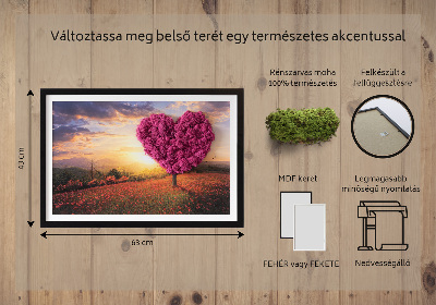 Mechový obraz Strom ve tvaru srdce