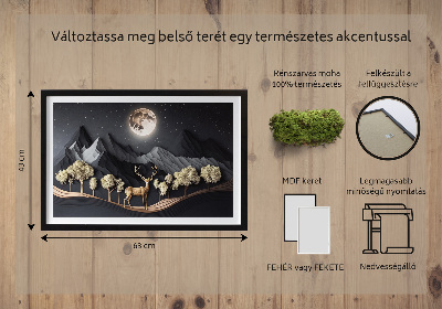 Mechový obraz Jelen během úplňku