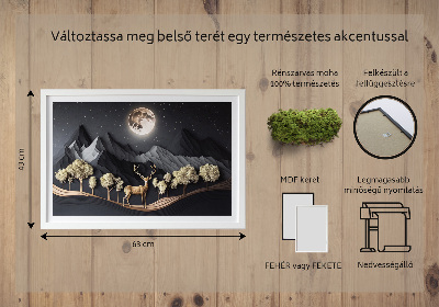 Mechový obraz Jelen během úplňku