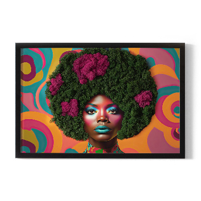 Obraz z mechu Žena z Afro