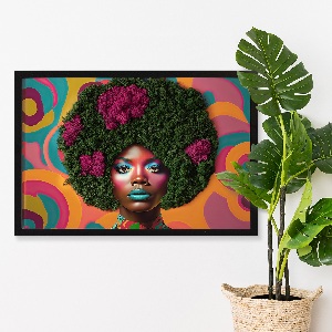 Obraz z mechu Žena z Afro