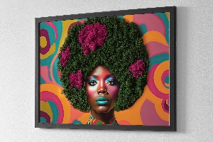 Obraz z mechu Žena z Afro