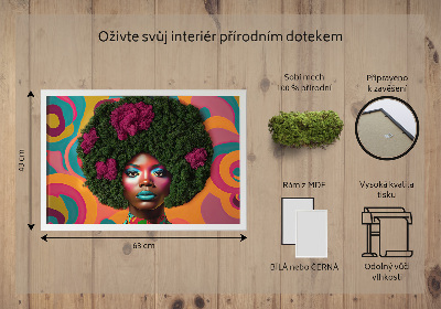 Obraz z mechu Žena z Afro