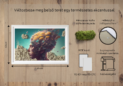 Mechový obraz Muž s hlavou v oblacích