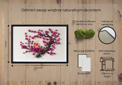 Mechový obraz Třešeň