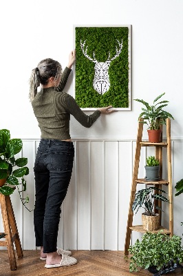 Obraz z živého mechu Geometrický jelen