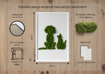 Mechový obraz Pes s kočkou